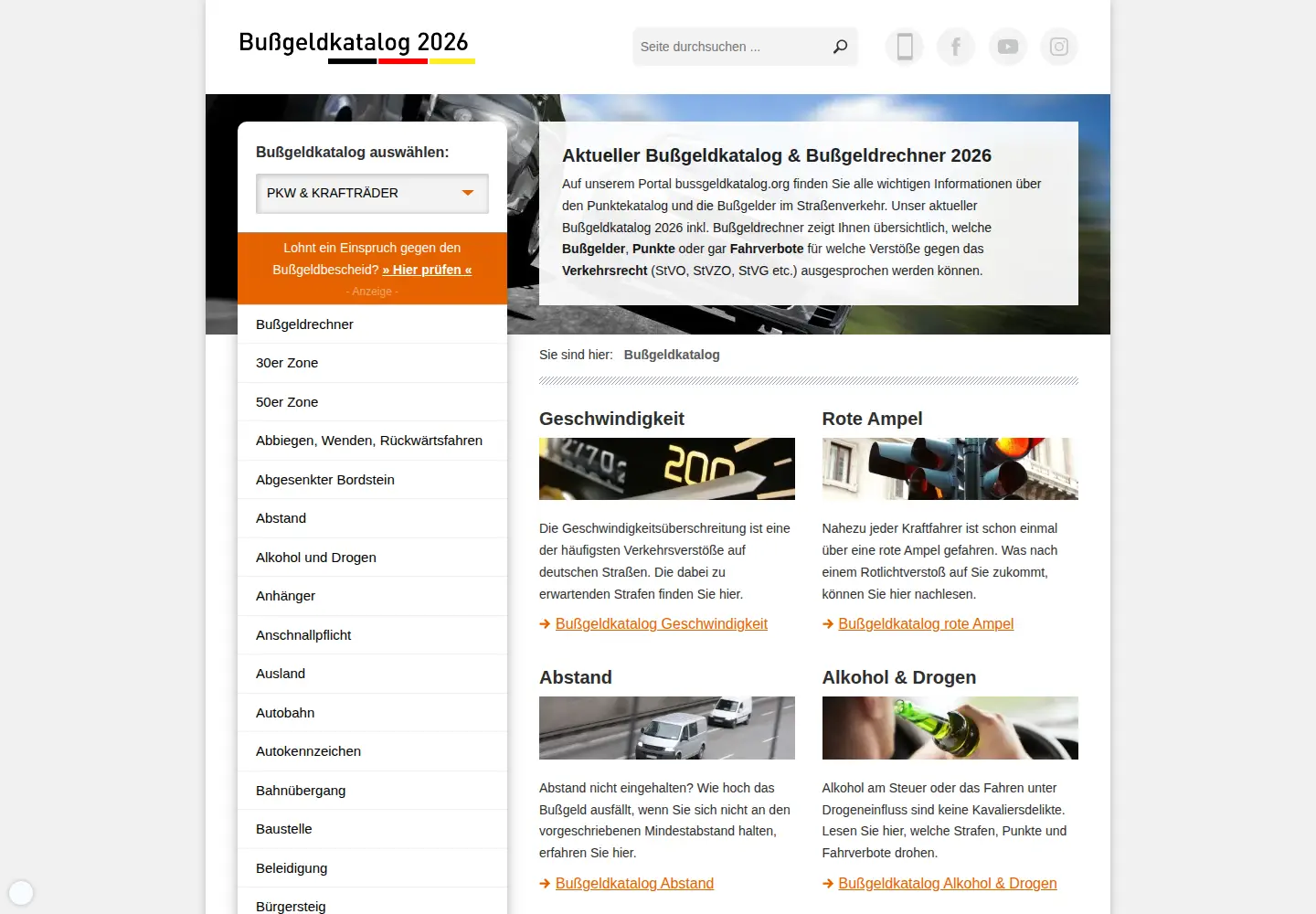 Screenshot of bussgeldkatalog.org