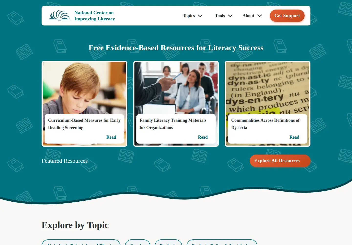 Screenshot of improvingliteracy.org