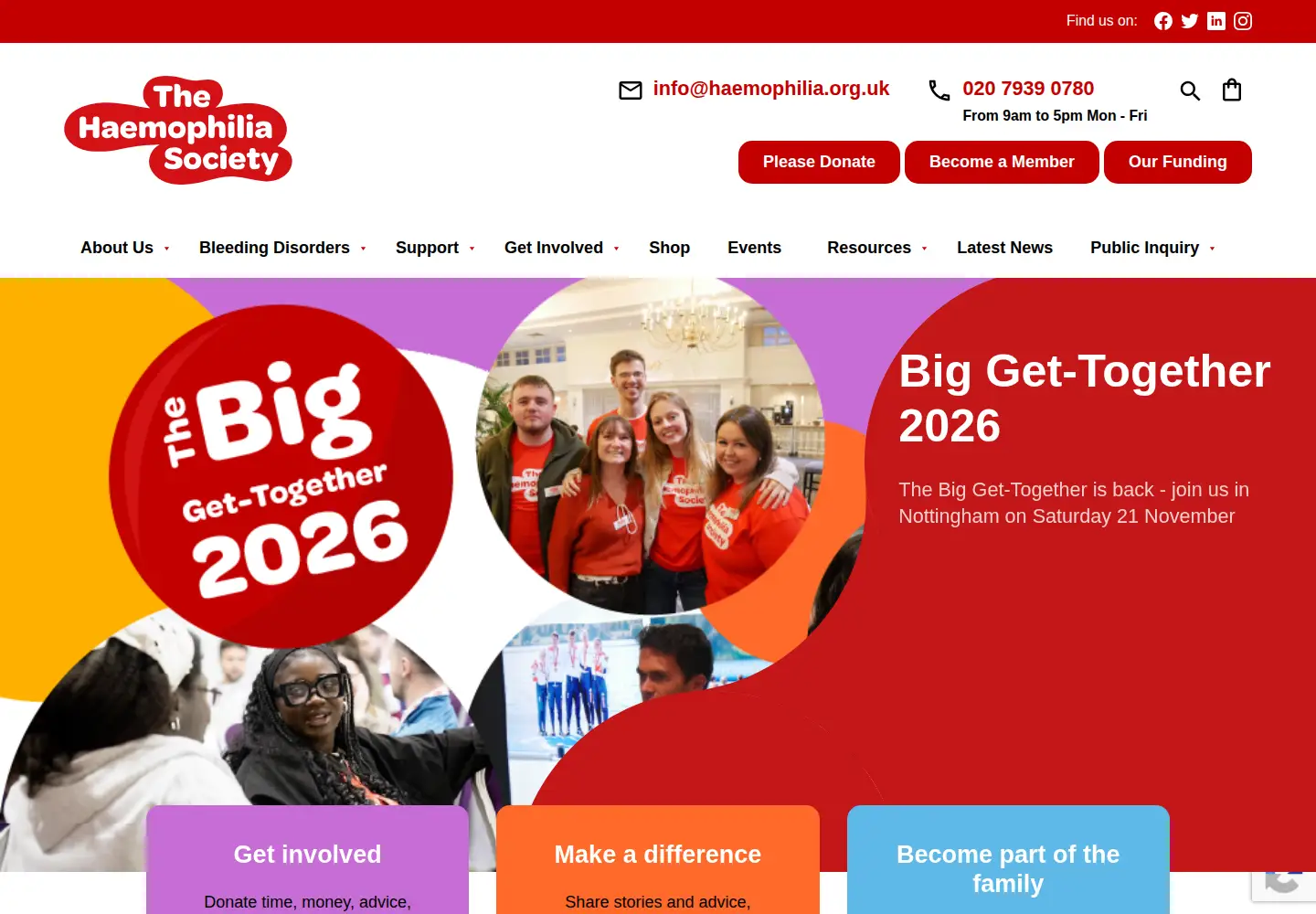 Screenshot of haemophilia.org.uk