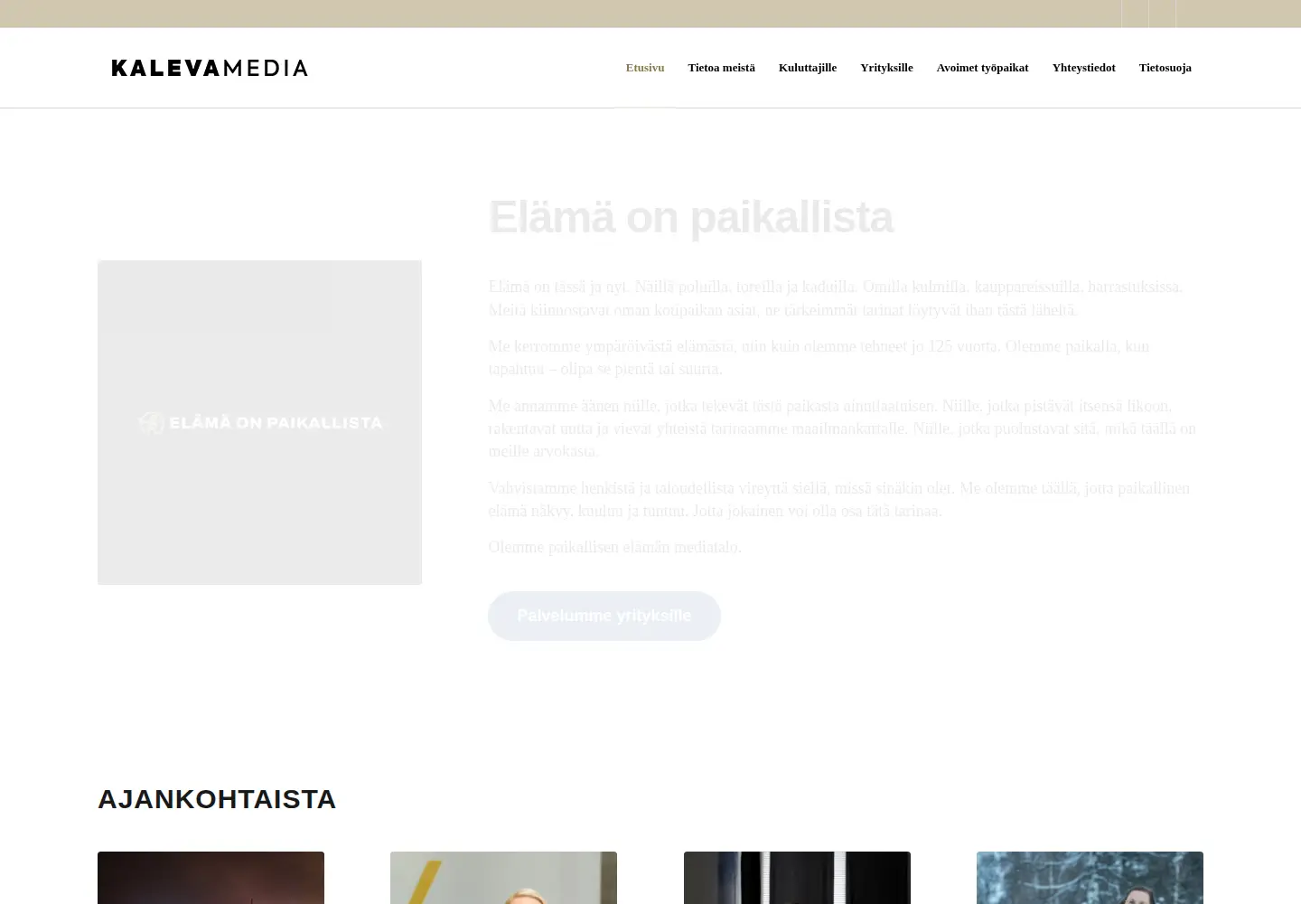Screenshot of kalevamedia.fi