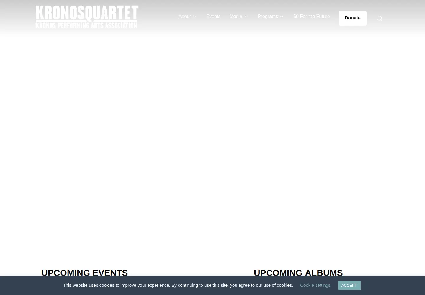 Screenshot of kronosquartet.org