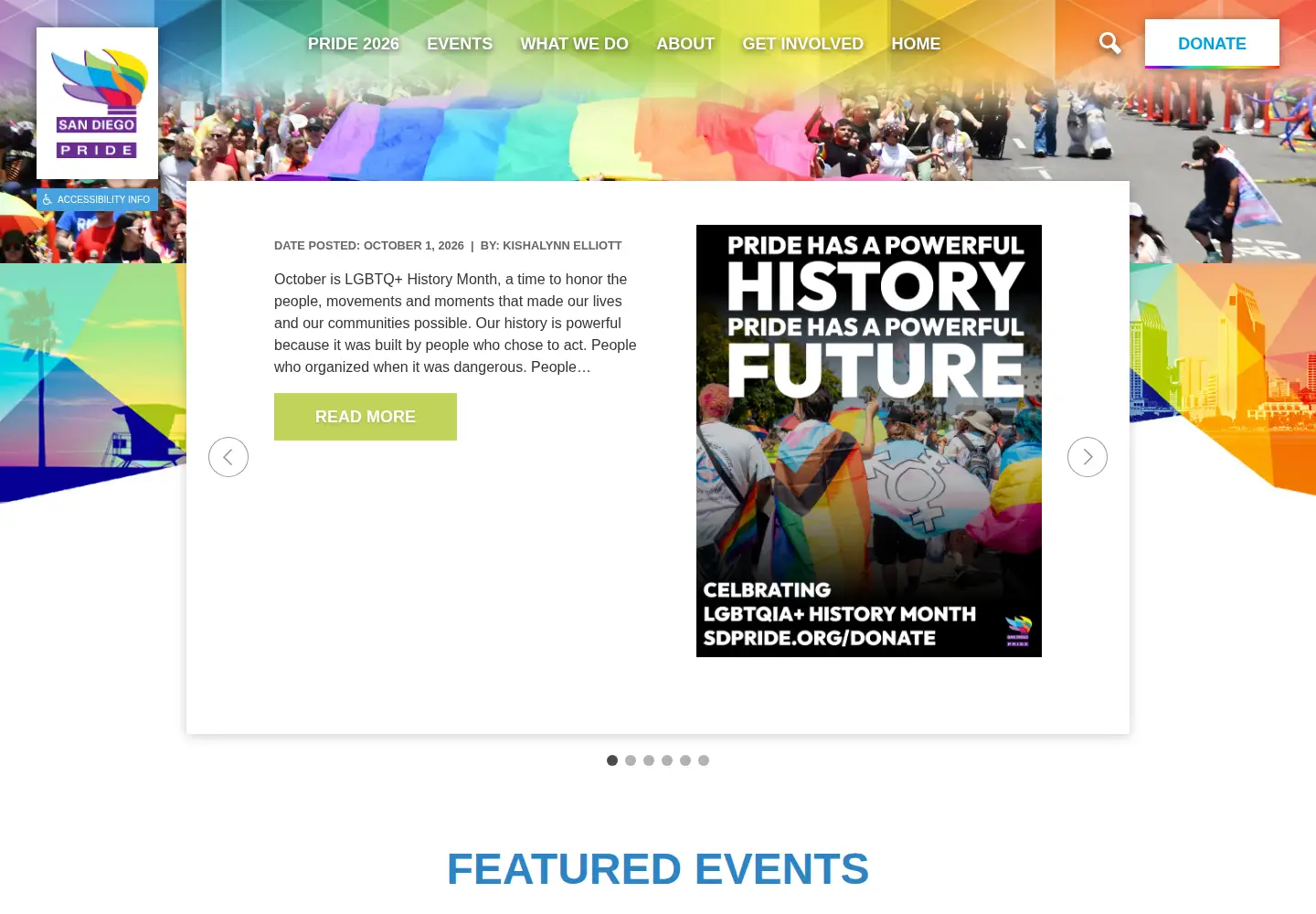 Screenshot of sdpride.org