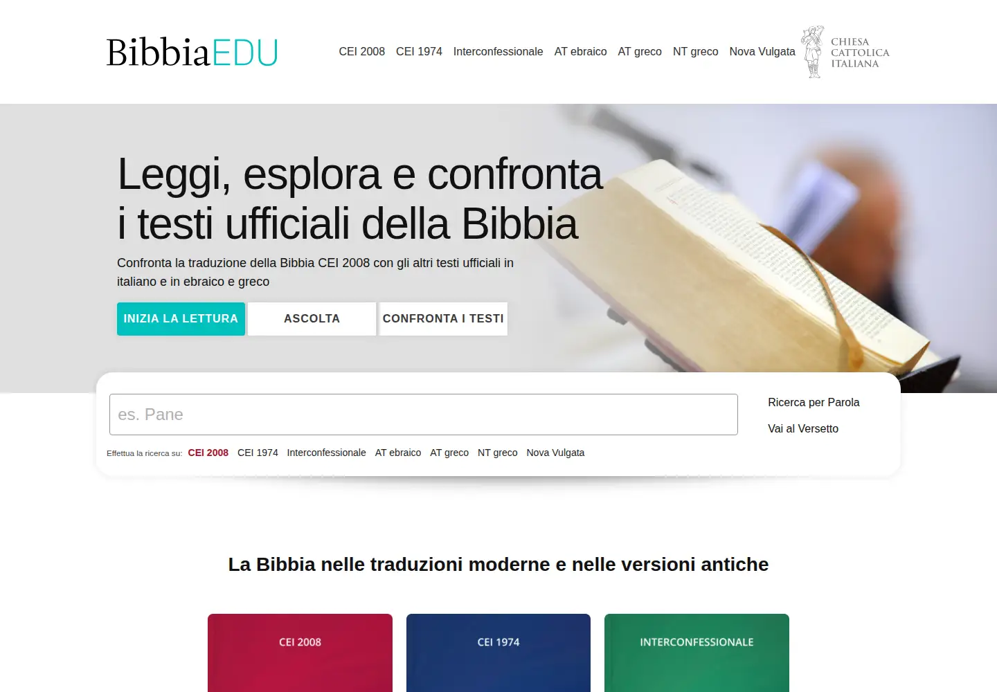 Screenshot of bibbiaedu.it
