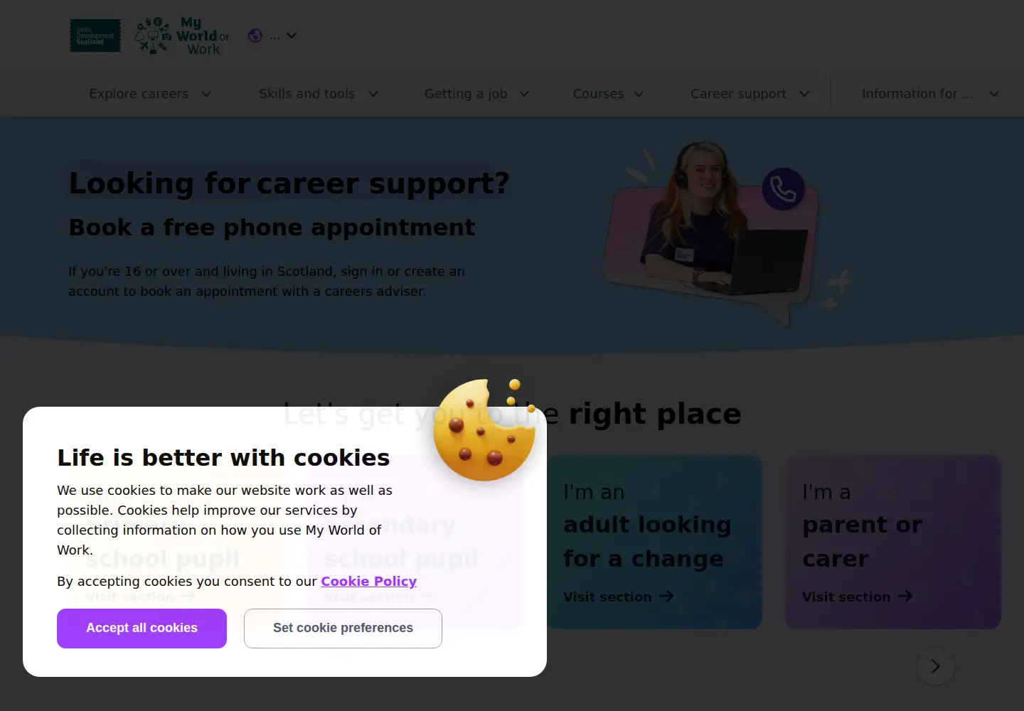 Screenshot of myworldofwork.co.uk