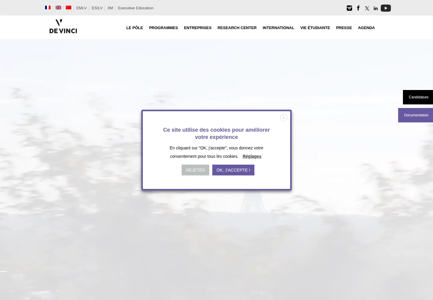 Screenshot of devinci.fr