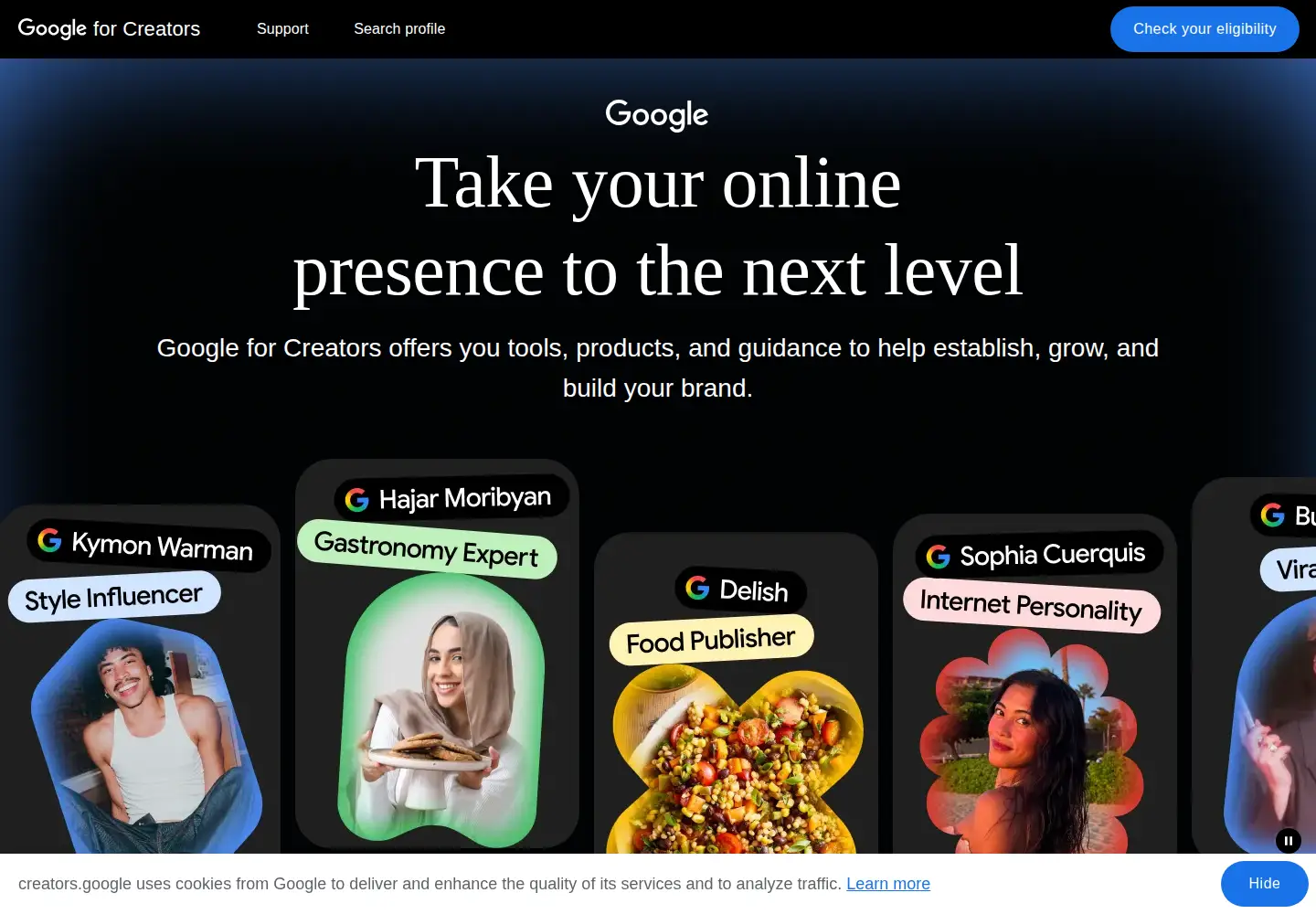Screenshot of creators.google