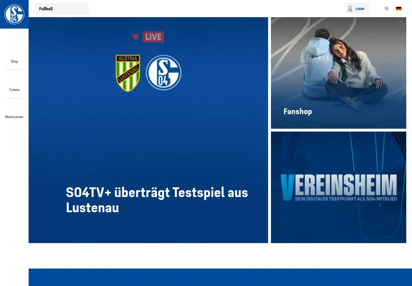 Screenshot of schalke04.de