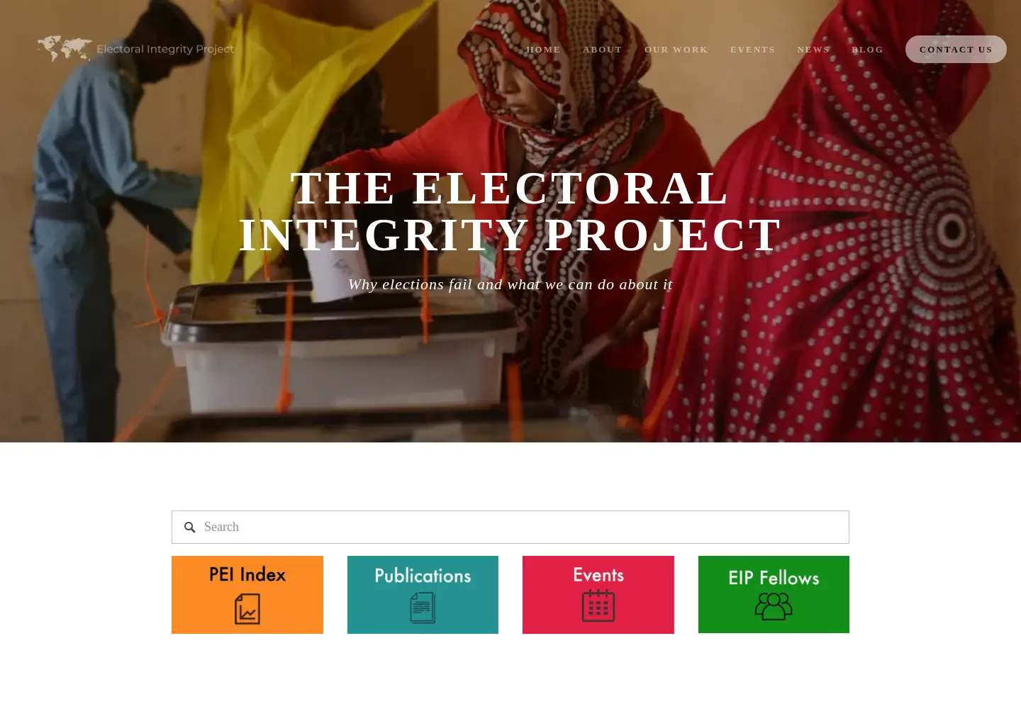 Screenshot of electoralintegrityproject.com