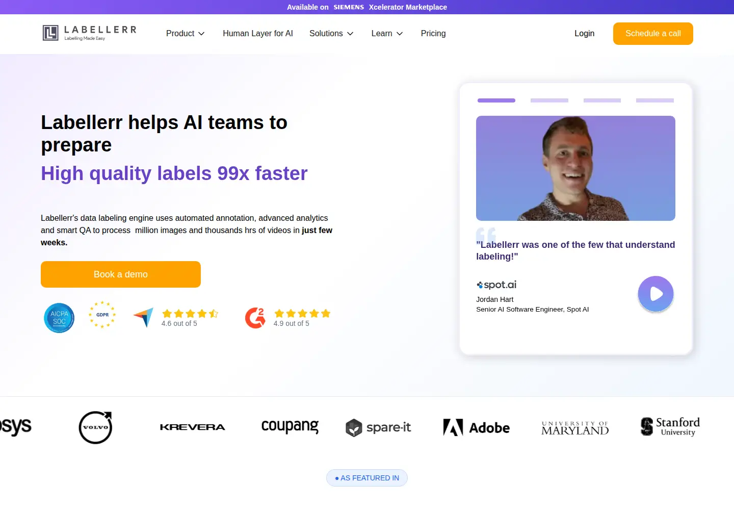 Screenshot of labellerr.com