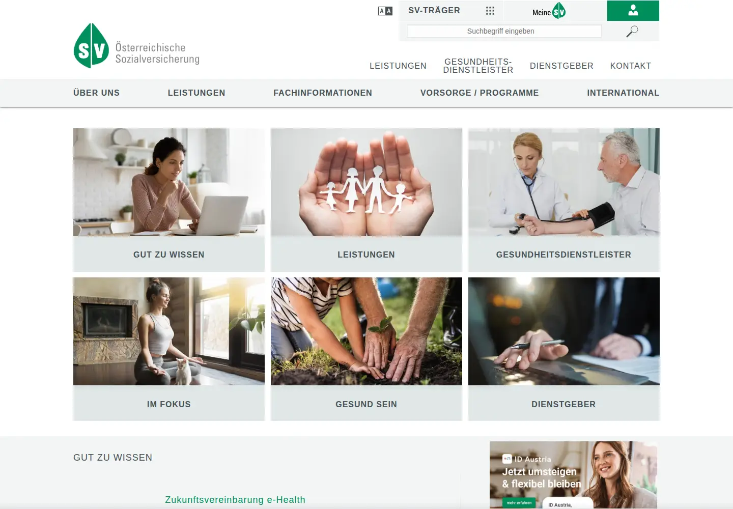 Screenshot of sozialversicherung.at