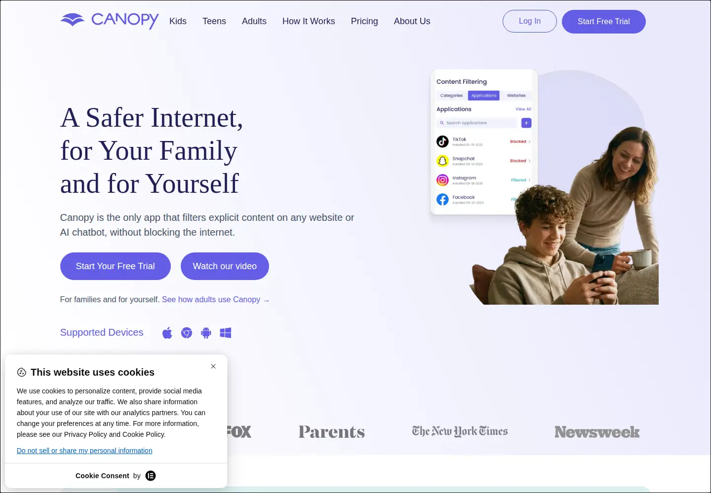 Screenshot of canopy.us