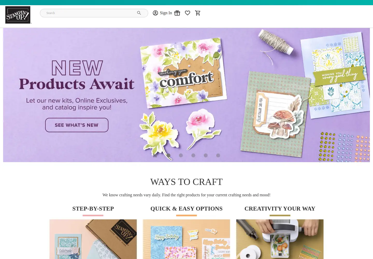 Screenshot of stampinup.com
