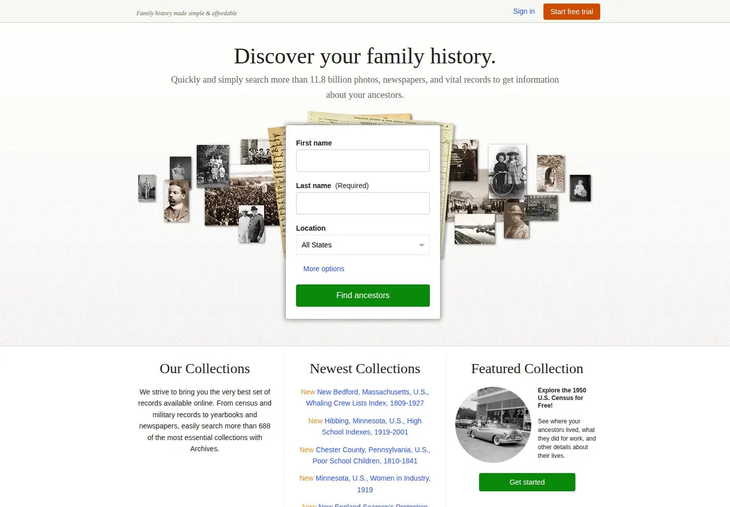 Screenshot of archives.com