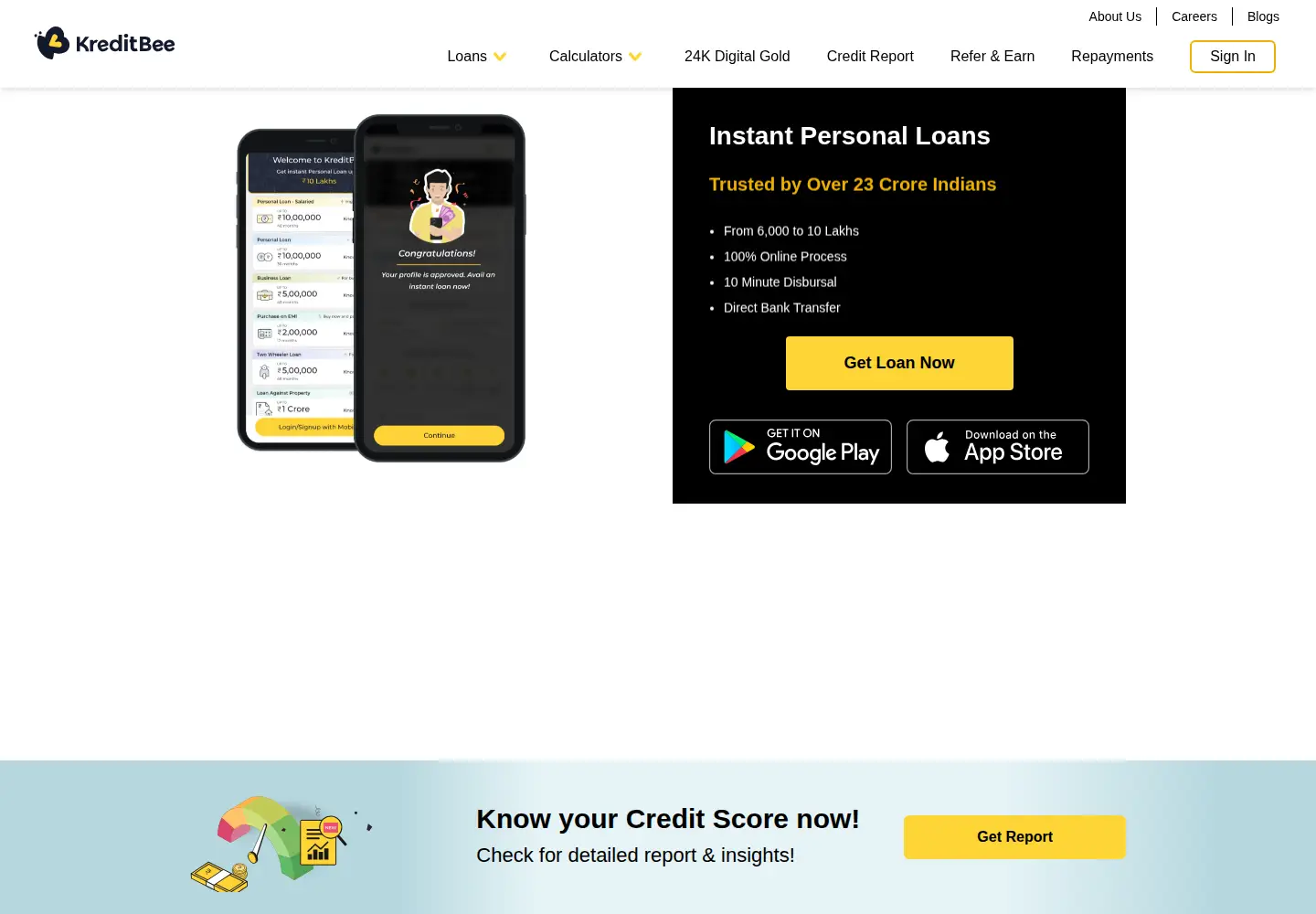 Screenshot of kreditbee.in
