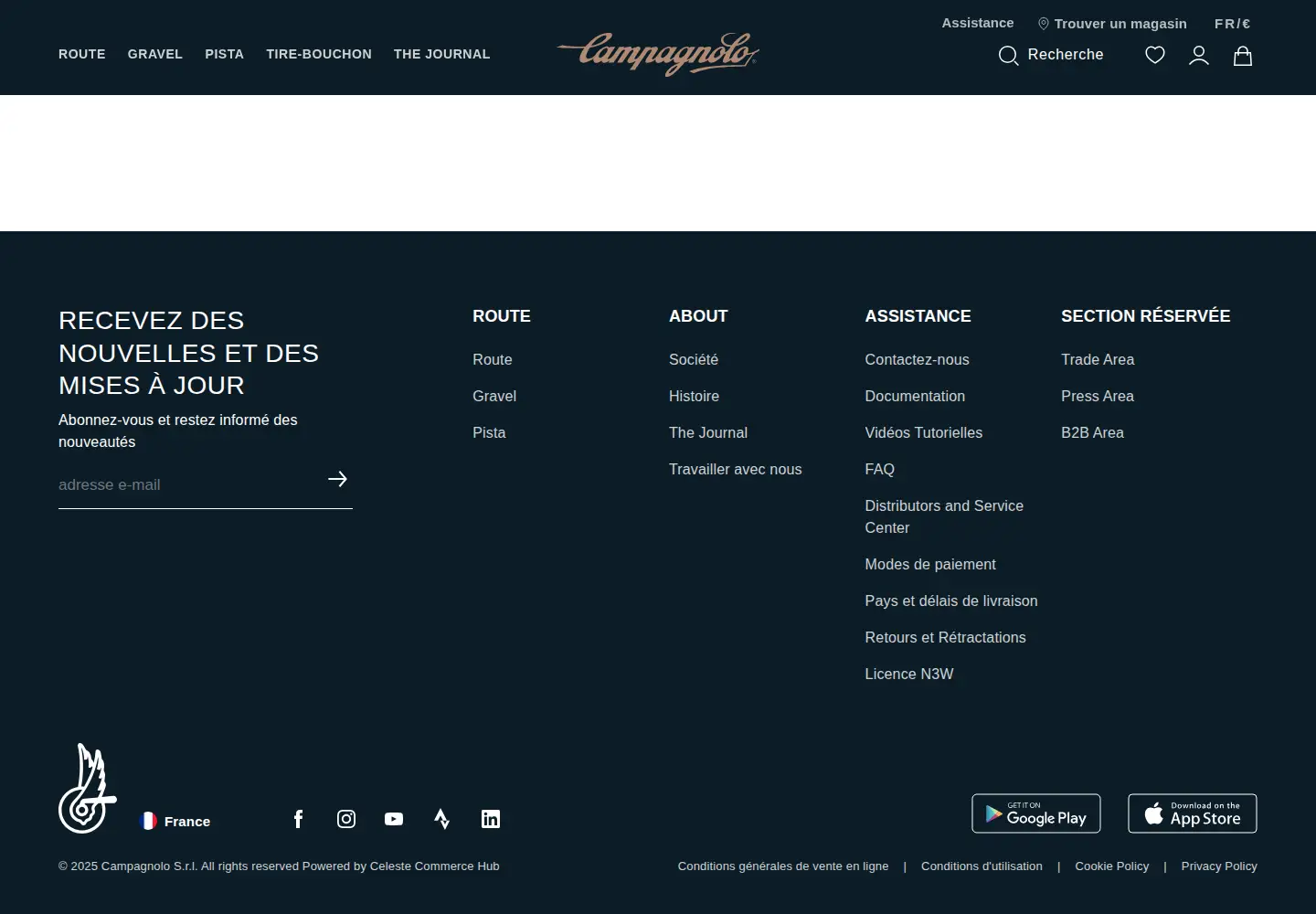 Screenshot of campagnolo.com
