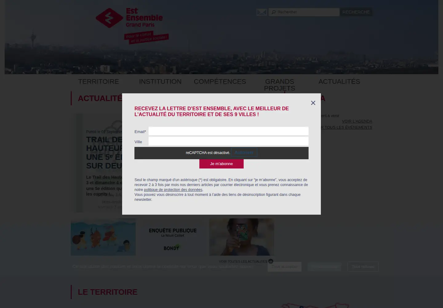 Screenshot of est-ensemble.fr