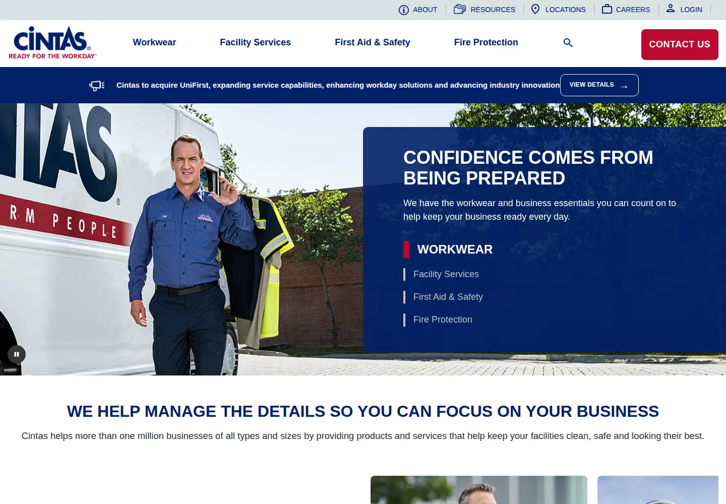 Screenshot of cintas.com