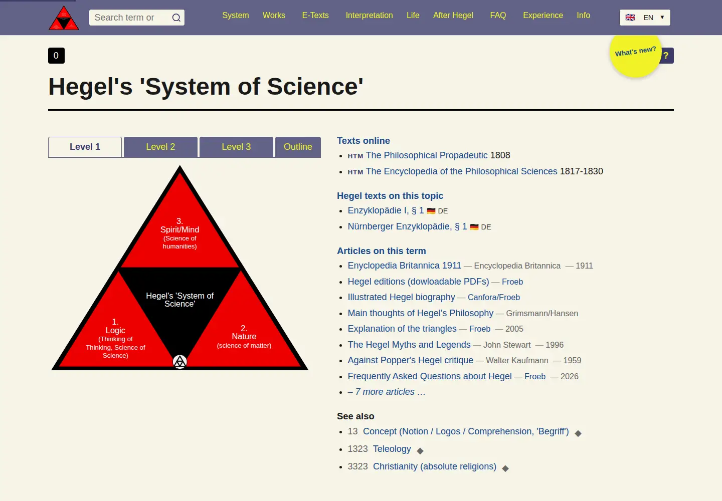Screenshot of hegel.net