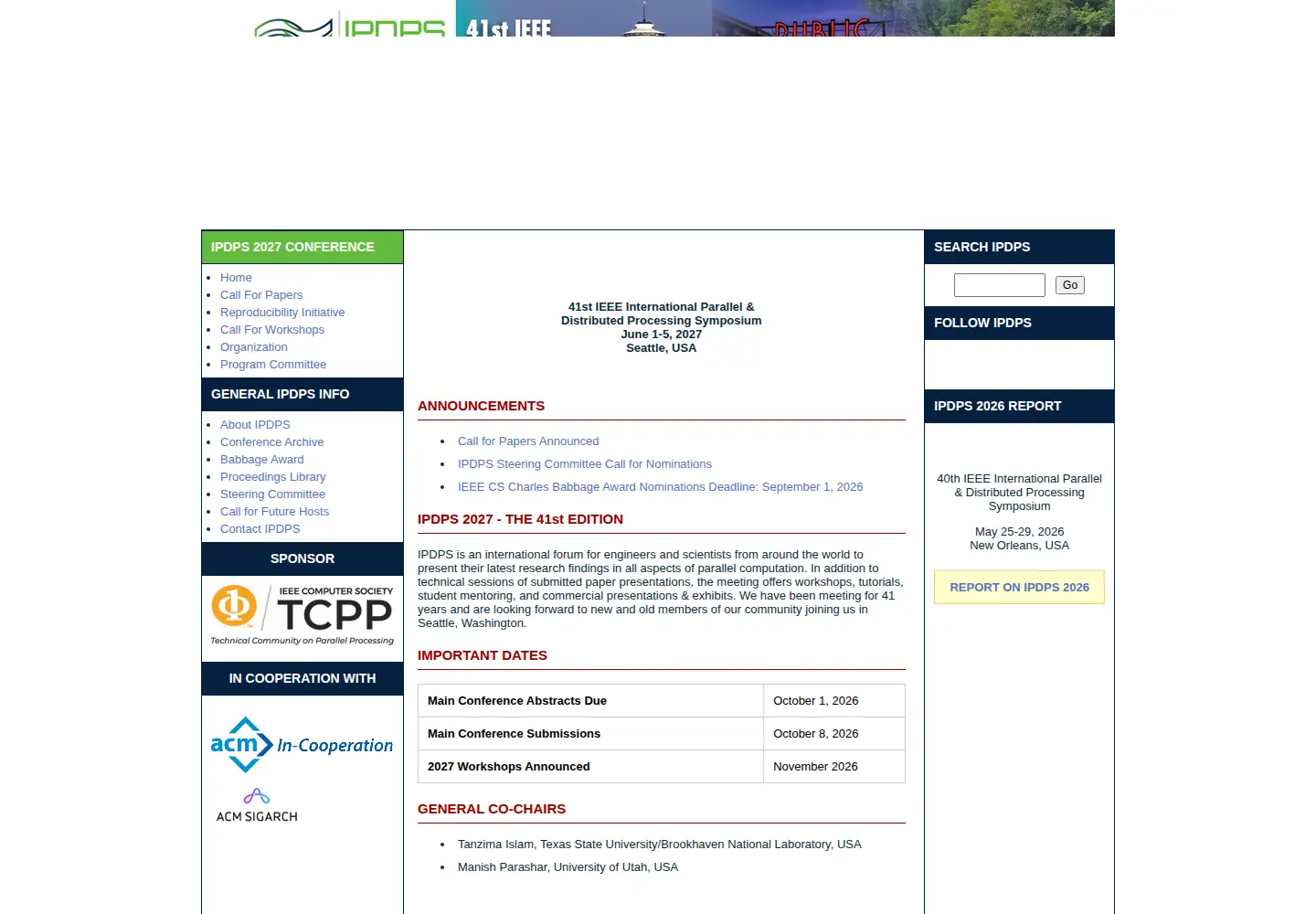 Screenshot of ipdps.org