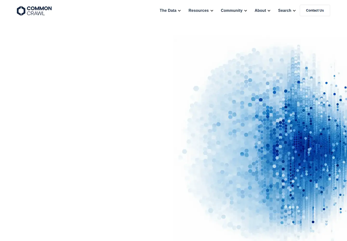 Screenshot of commoncrawl.org
