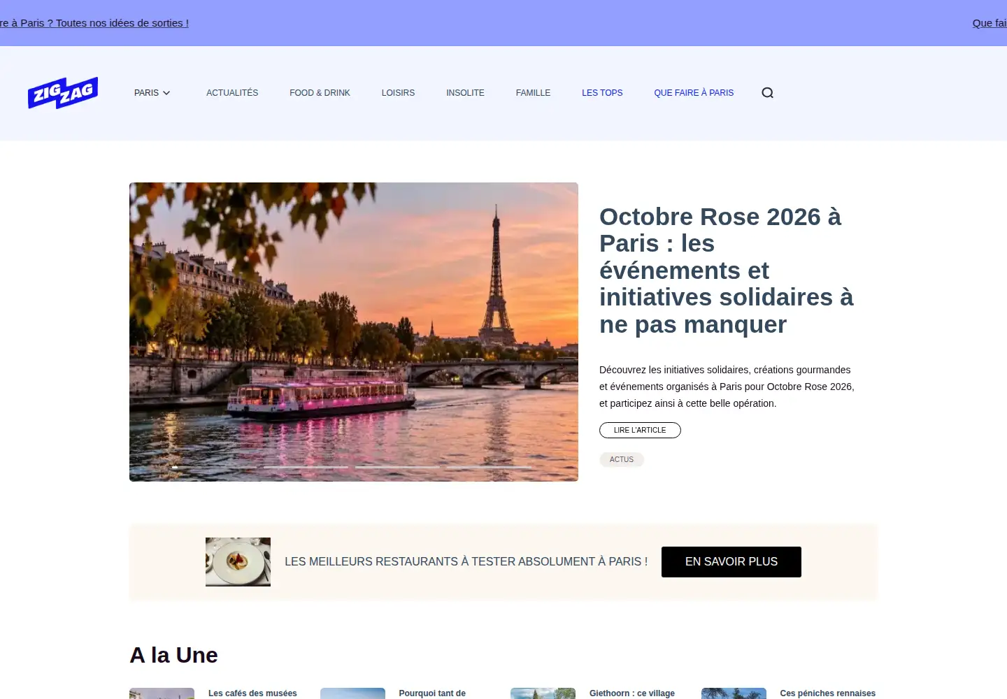 Screenshot of pariszigzag.fr