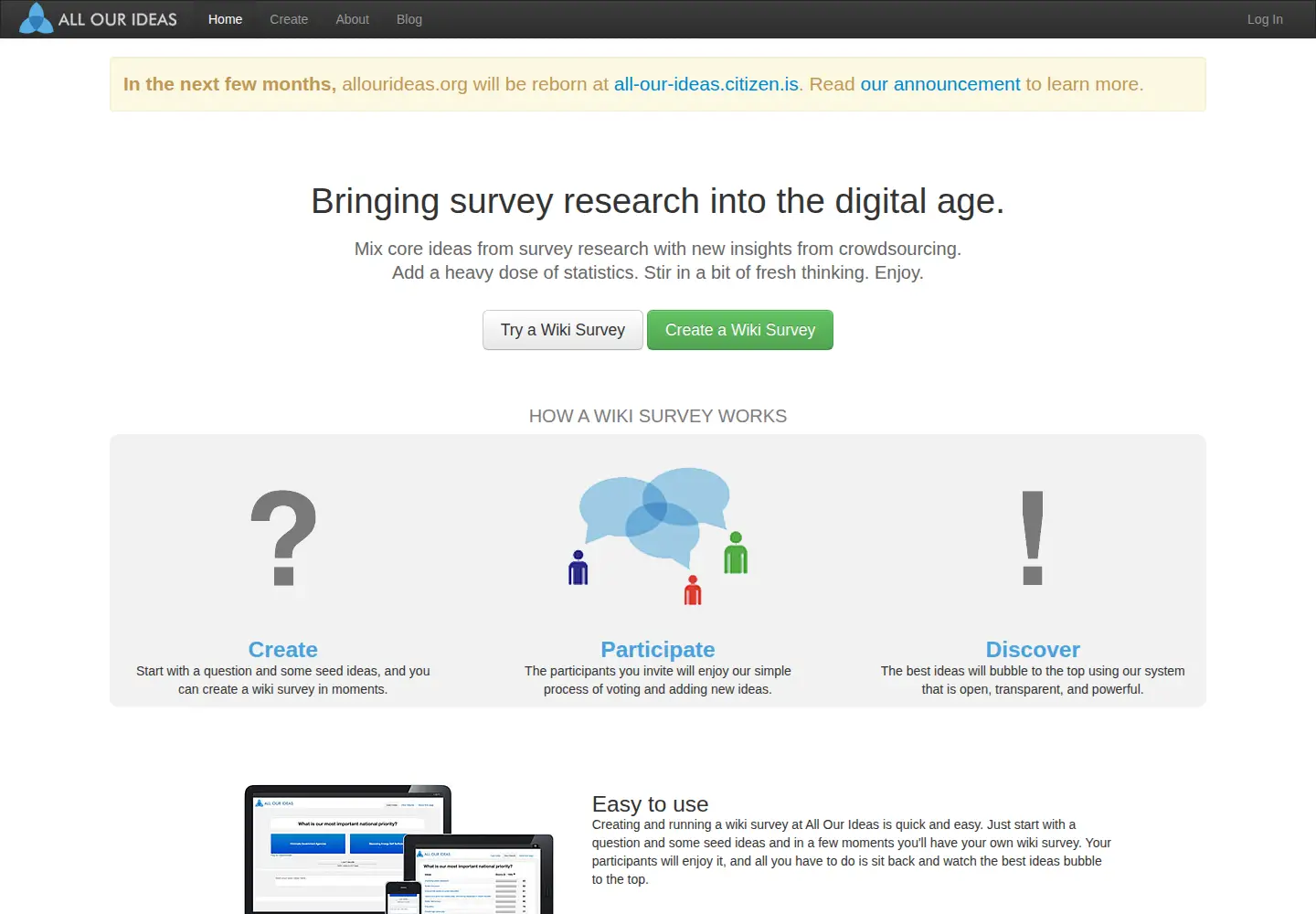 Screenshot of allourideas.org