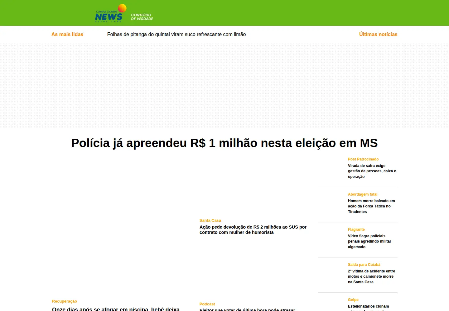 Screenshot of campograndenews.com.br