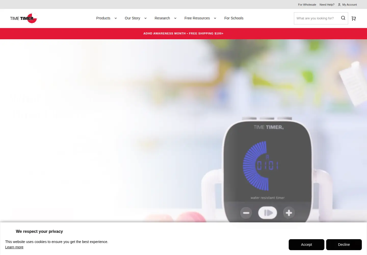 Captured homepage of timetimer.com in the current scan