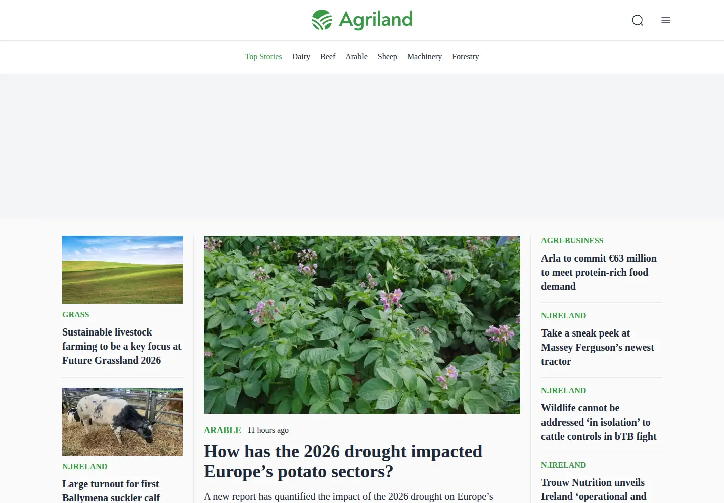Screenshot of agriland.co.uk