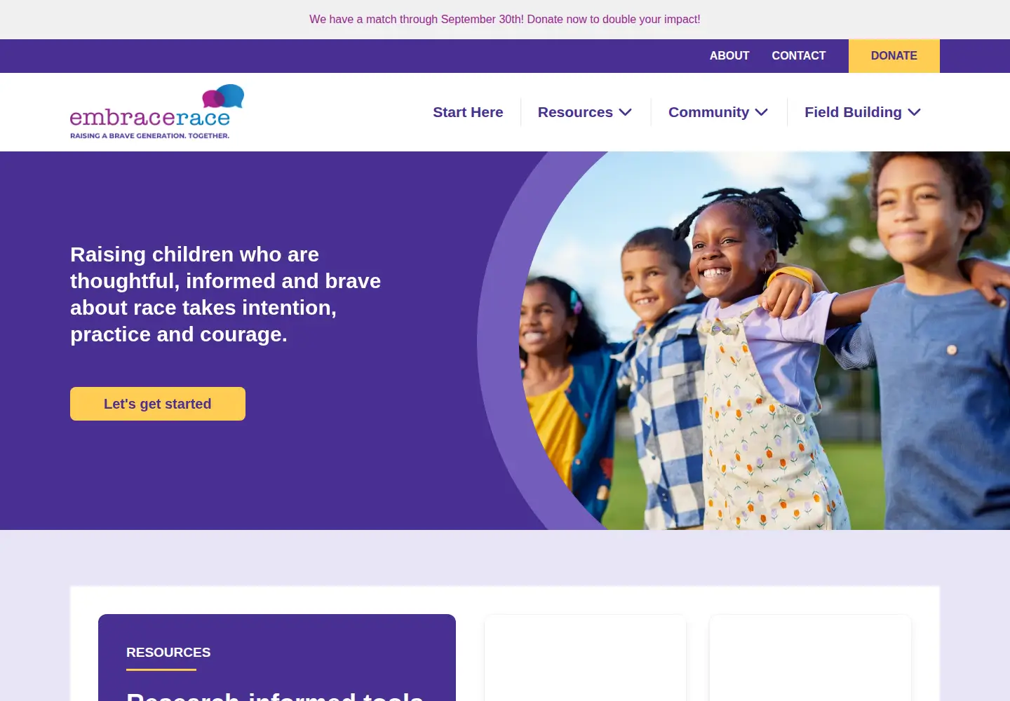 Screenshot of embracerace.org