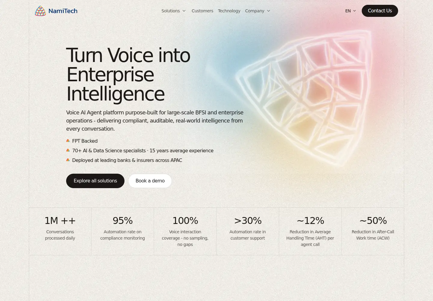 Screenshot of namitech.io