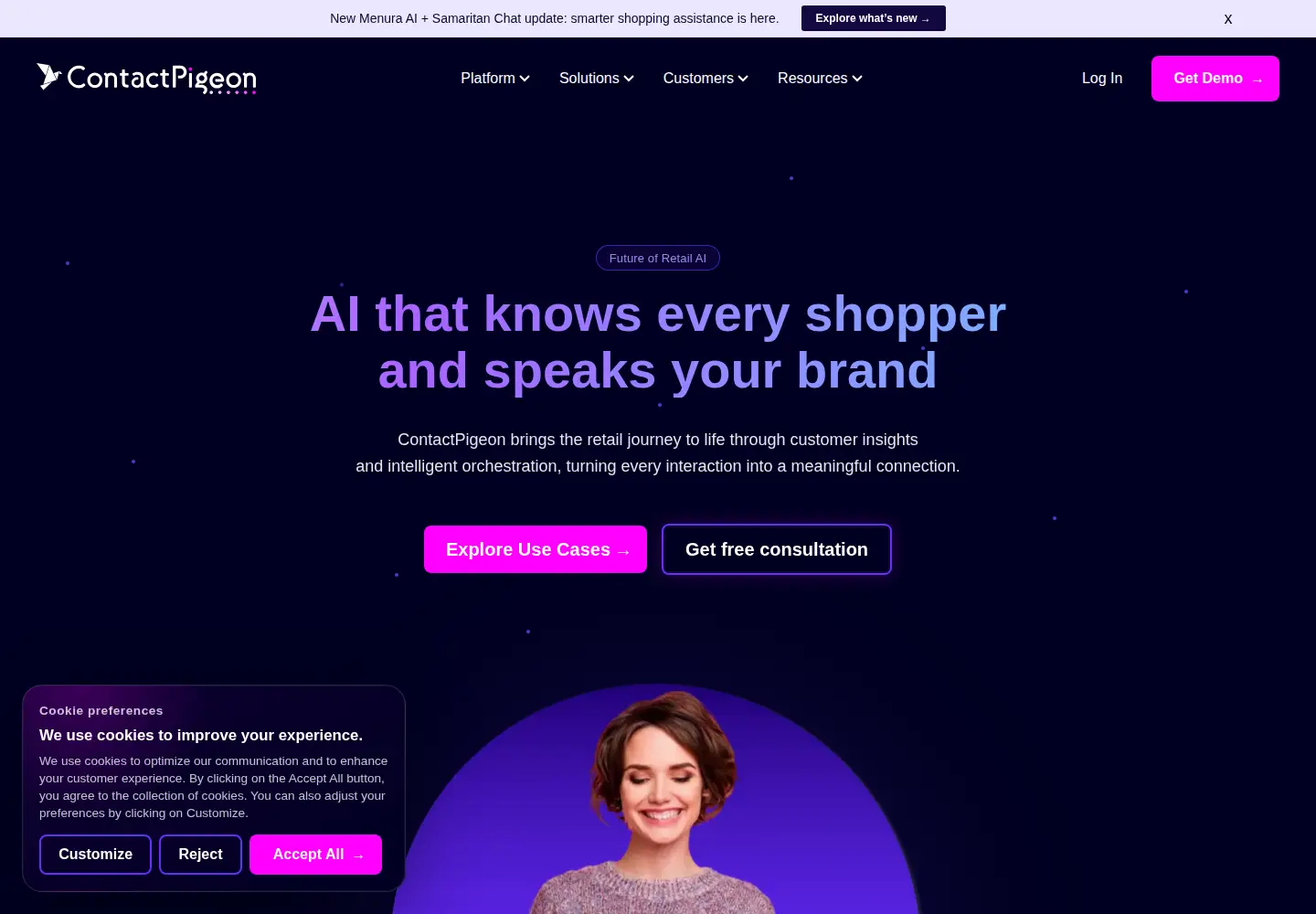 Screenshot of contactpigeon.com