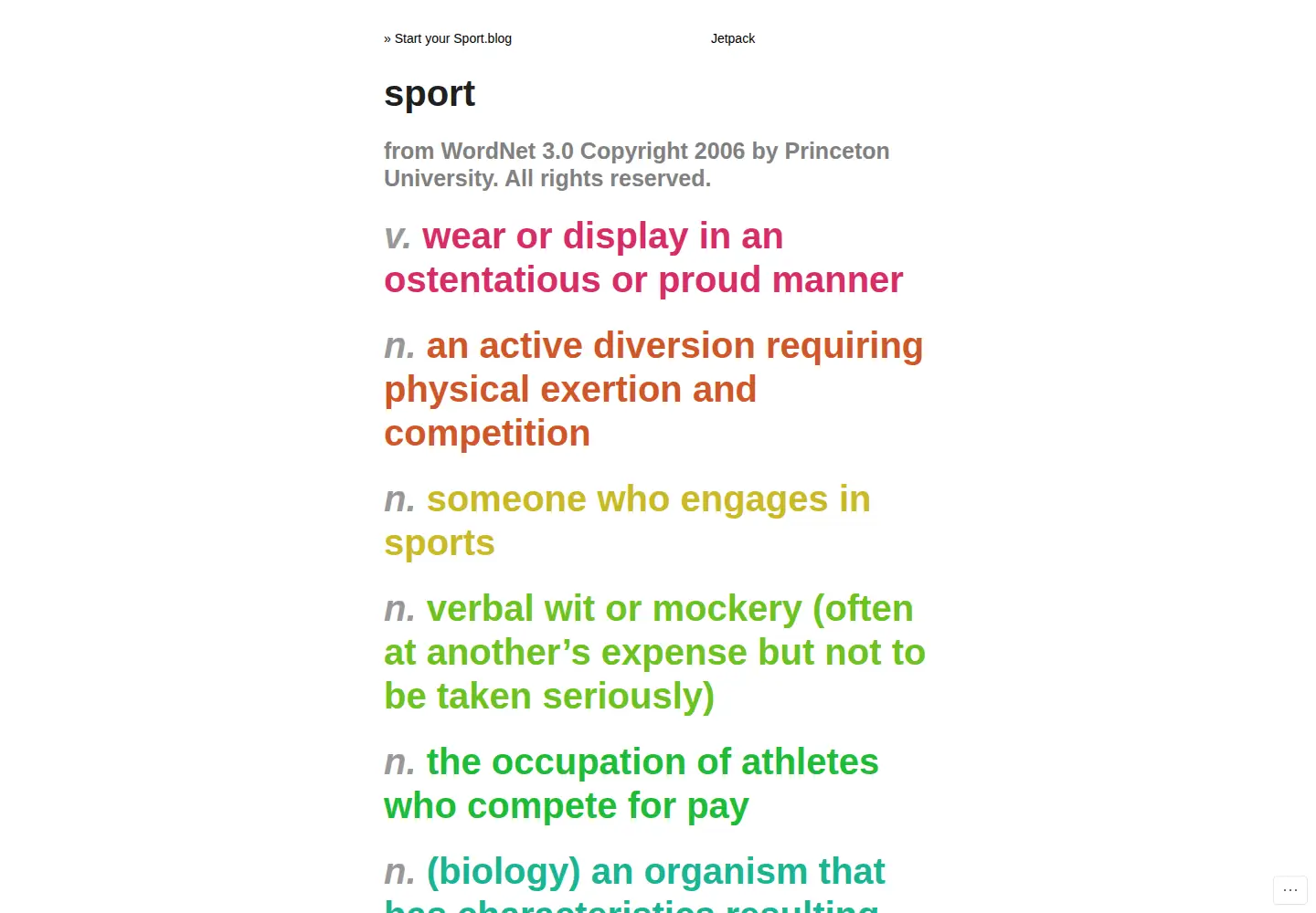 Screenshot of sport.blog