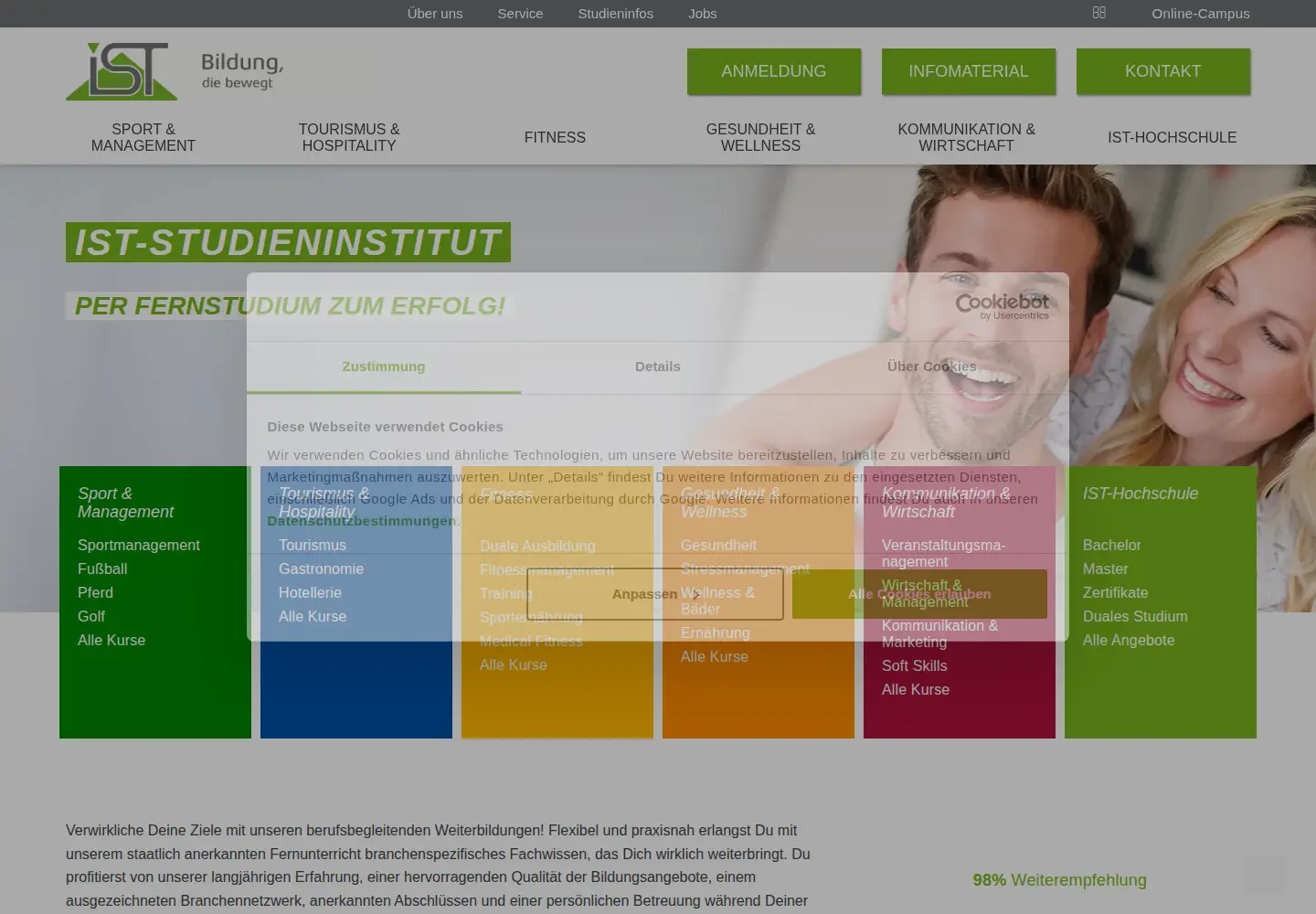 Screenshot of ist.de