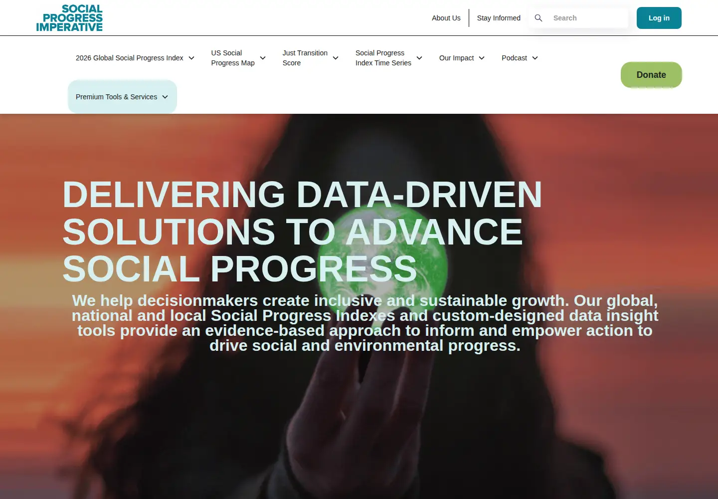 Screenshot of socialprogress.org