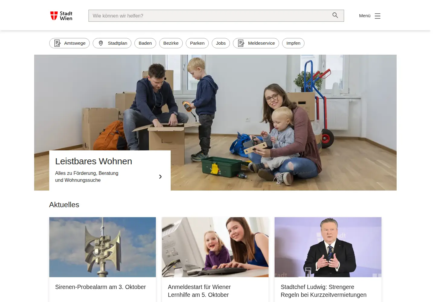 Screenshot of wien.at