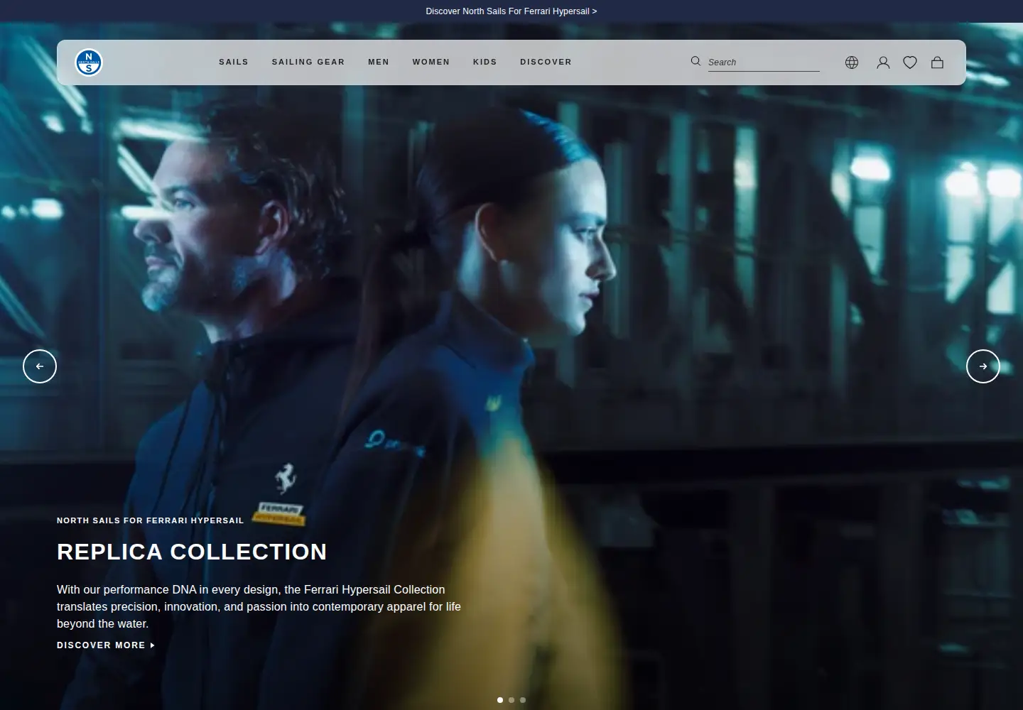 Screenshot of northsails.com