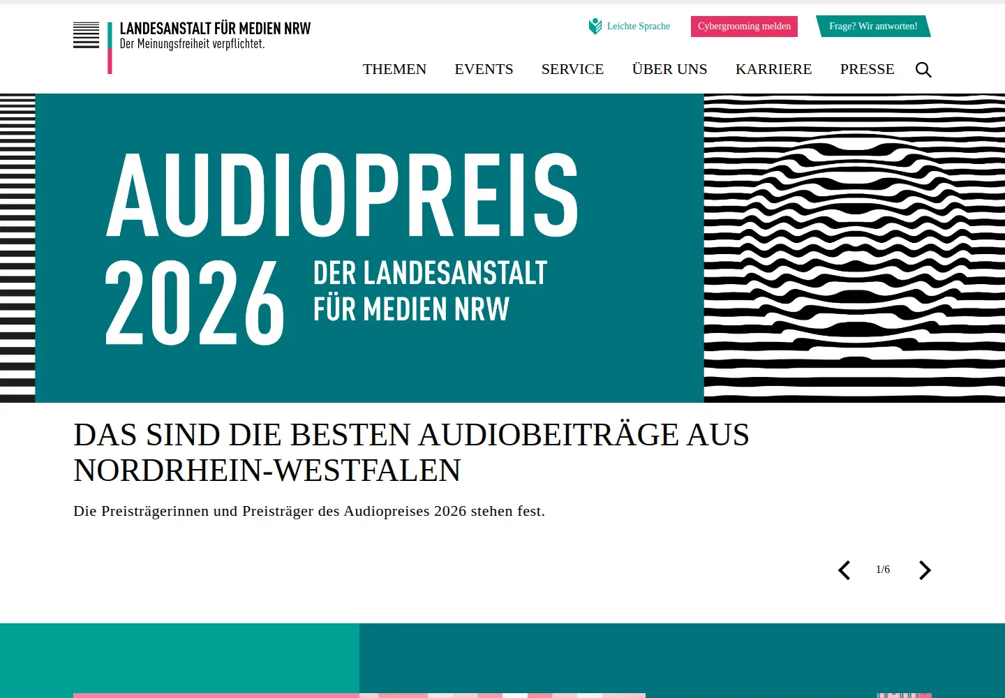 Screenshot of medienanstalt-nrw.de