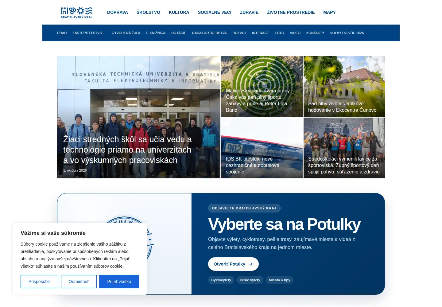 Screenshot of bratislavskykraj.sk