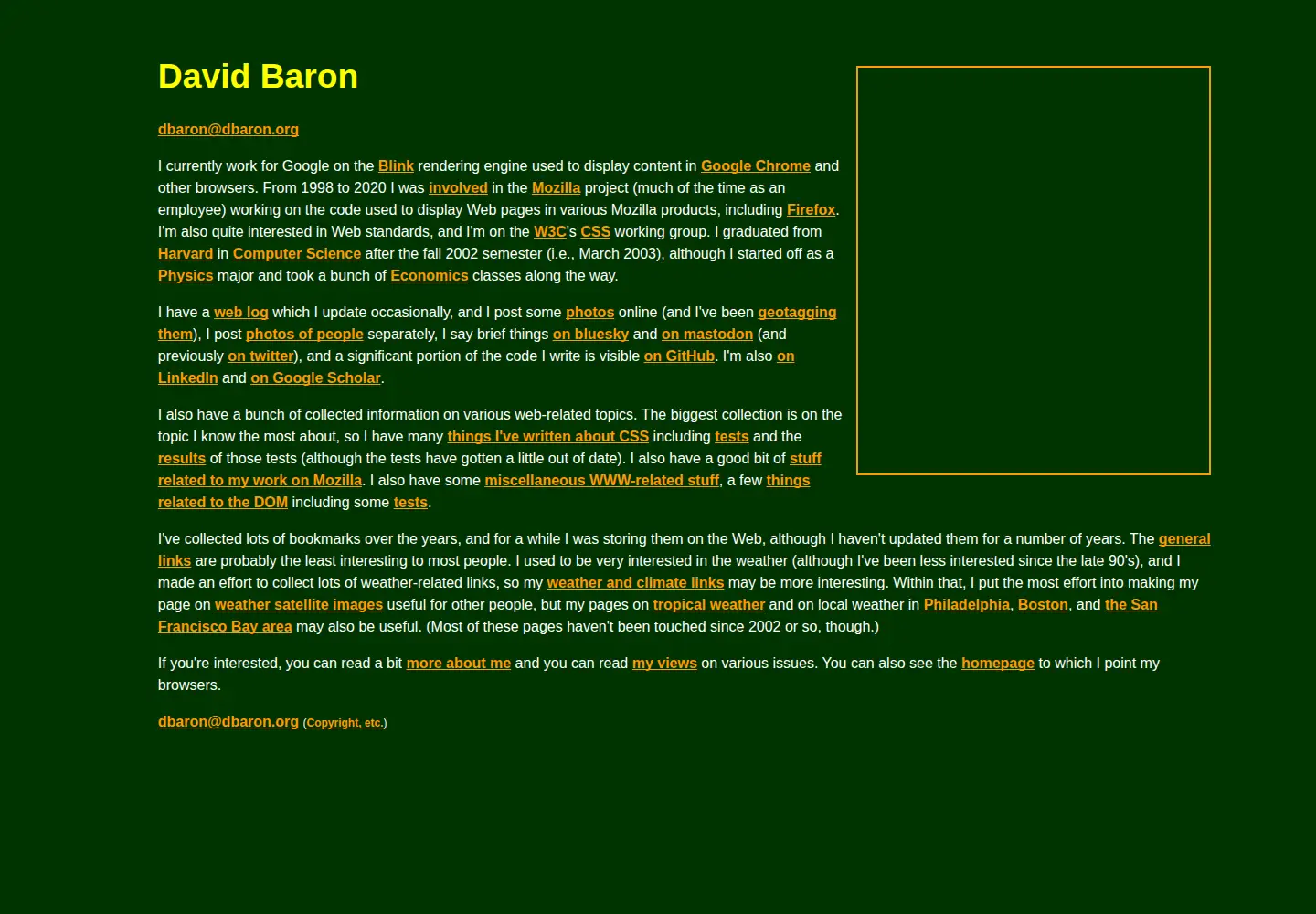 Screenshot of dbaron.org