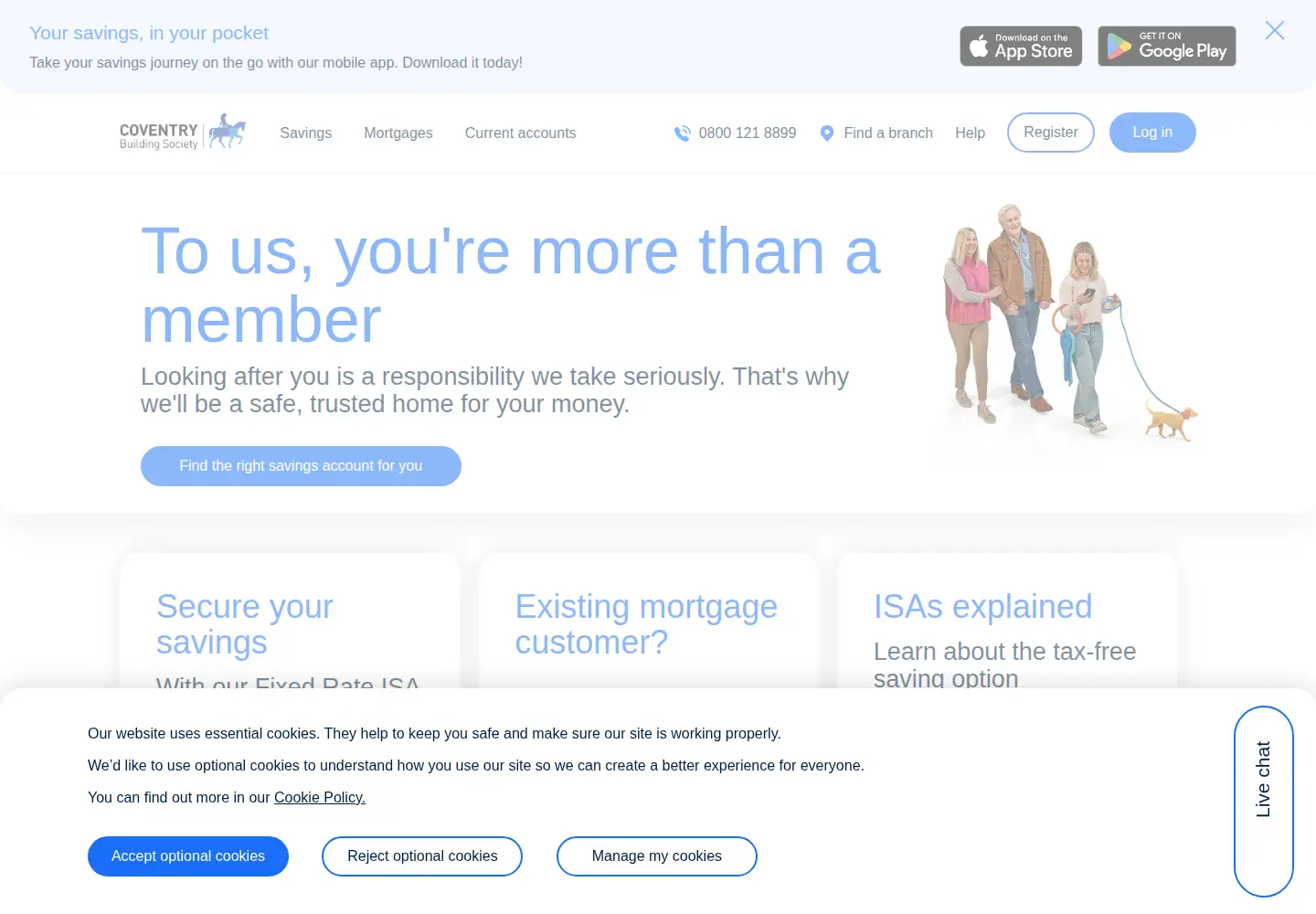 Screenshot of coventrybuildingsociety.co.uk
