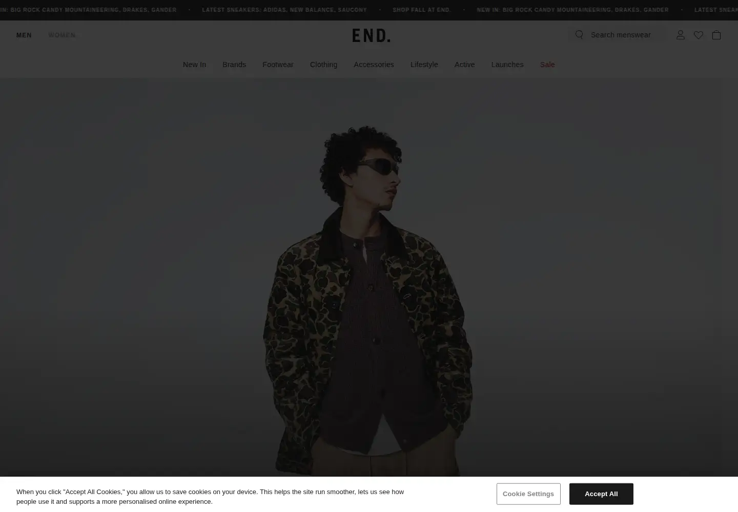 Screenshot of endclothing.com