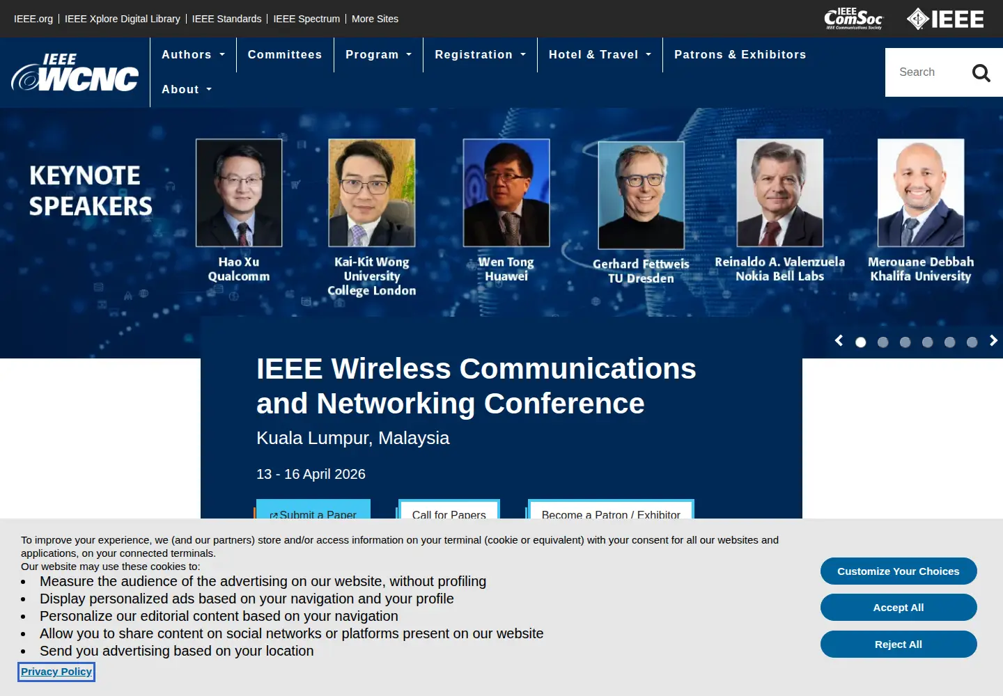 Screenshot of ieee-wcnc.org