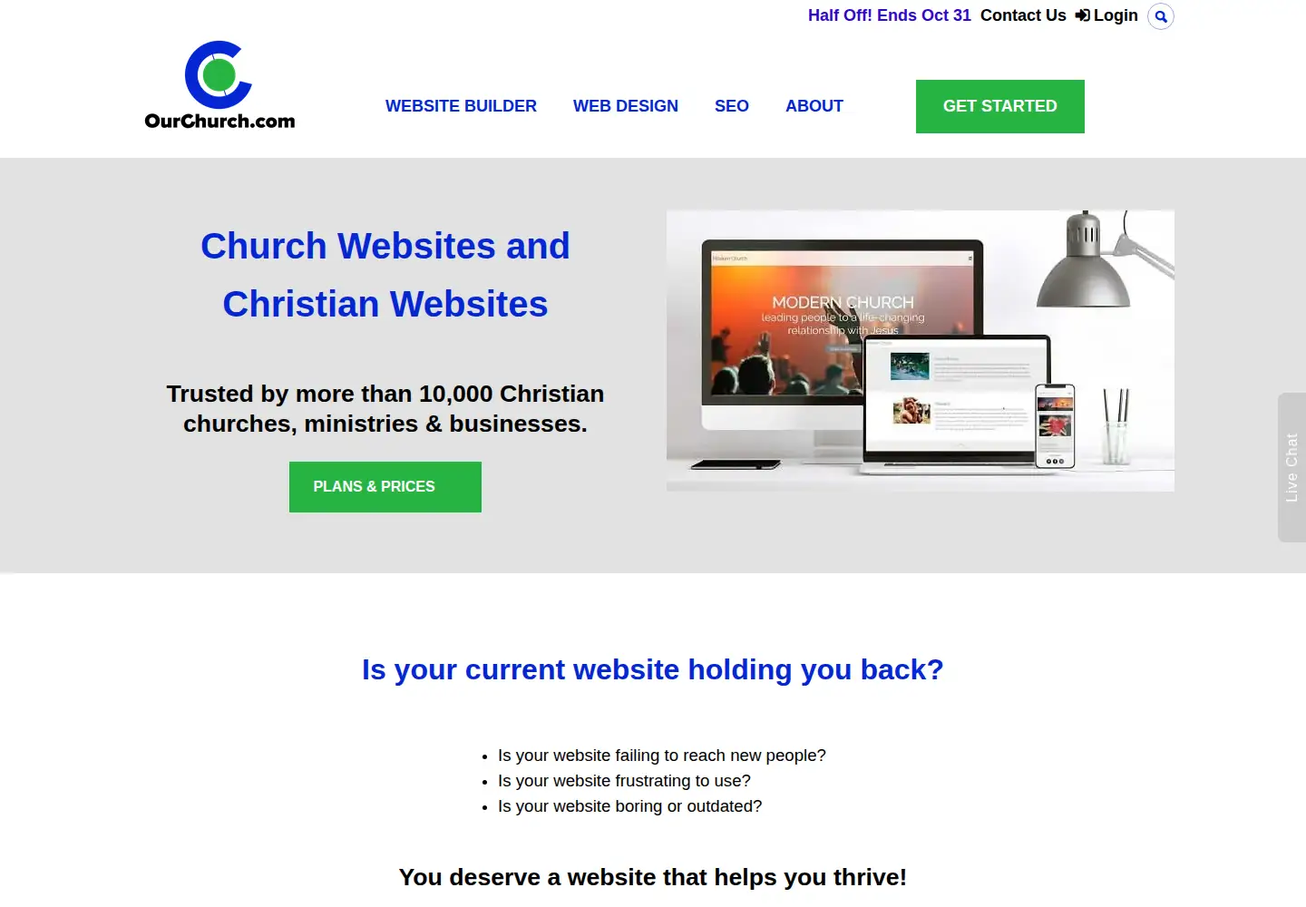 Screenshot of ourchurch.com