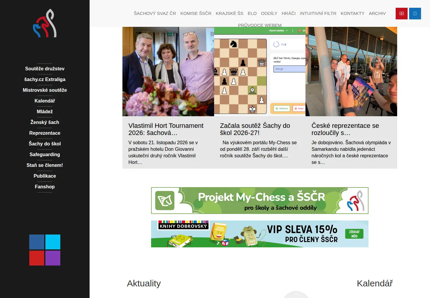 Captured homepage of chess.cz in the current scan
