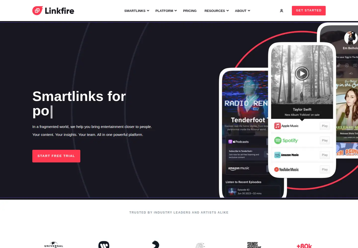 Screenshot of lnk.to