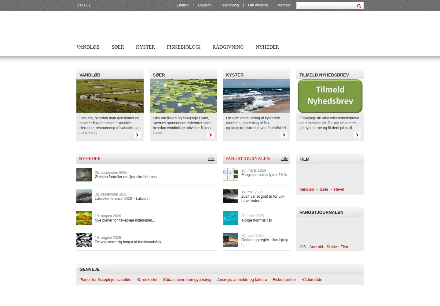 Captured homepage of fiskepleje.dk in the current scan