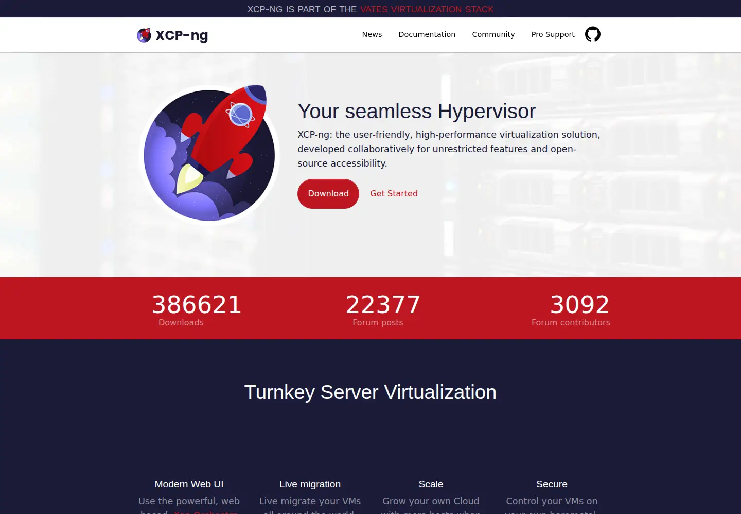Screenshot of xcp-ng.org