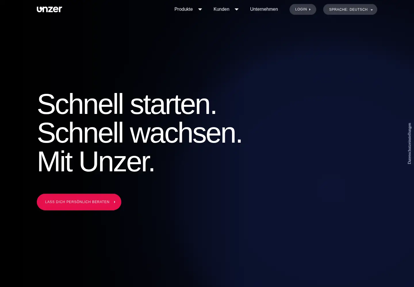Screenshot of unzer.com