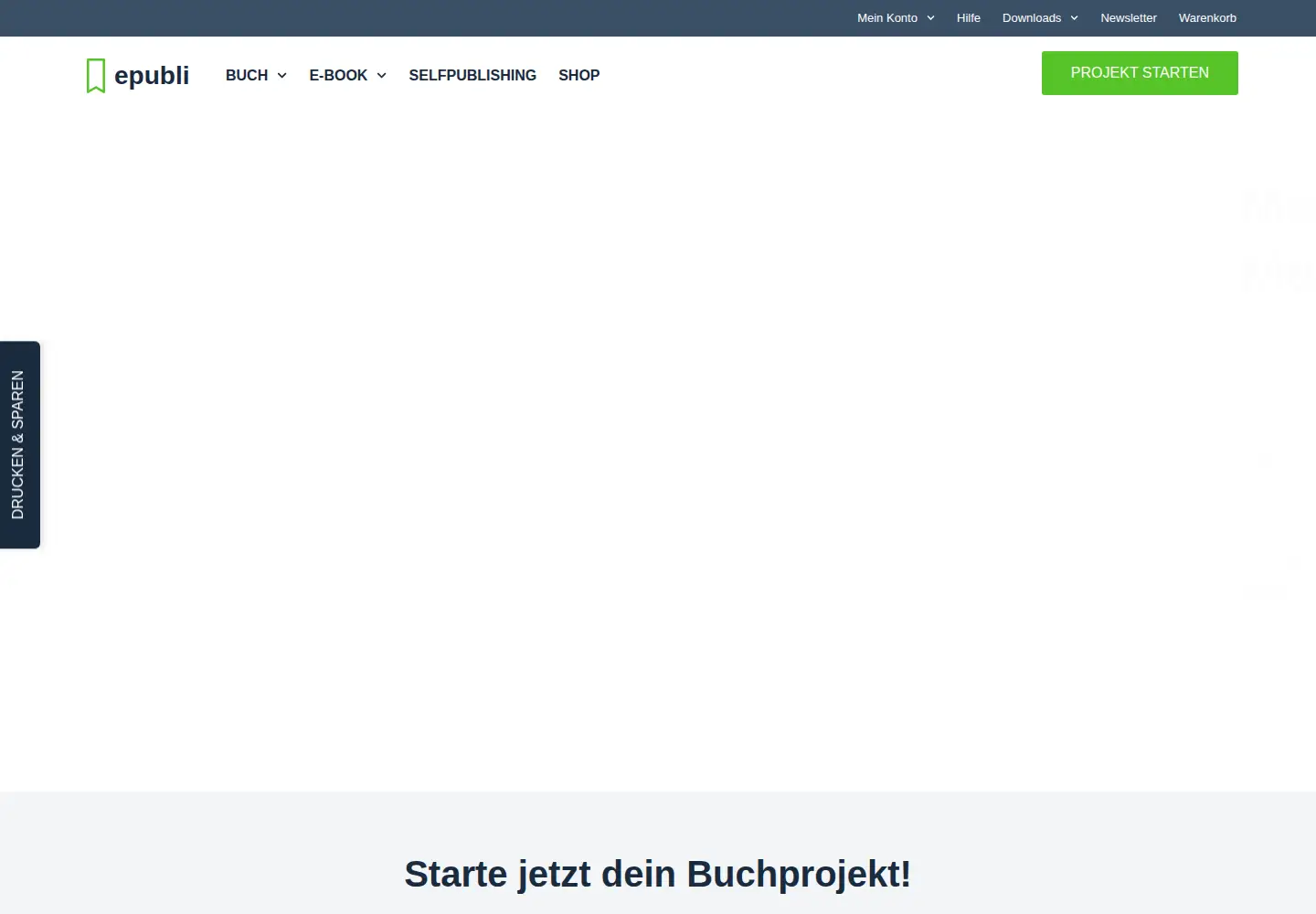 Screenshot of epubli.de